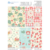 Cueillette de fraises – Kimberley Hind Fat Quarters en coton biologique Lot de 5 Fat Quarters de Noël 100 % coton pour le quilting et l'artisanat